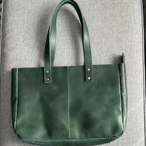 Levinson Buffalo Green Leather Tote Bag